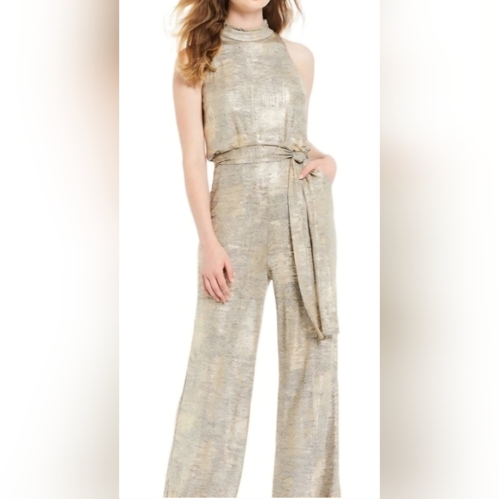 Vince Camuto Metallic Gold Jumpsuit
